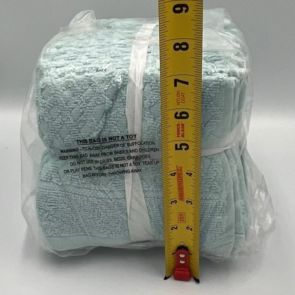 Great Bay Collection Wash Cloths Set of 12 Pale Blue 13x13 Cotton New